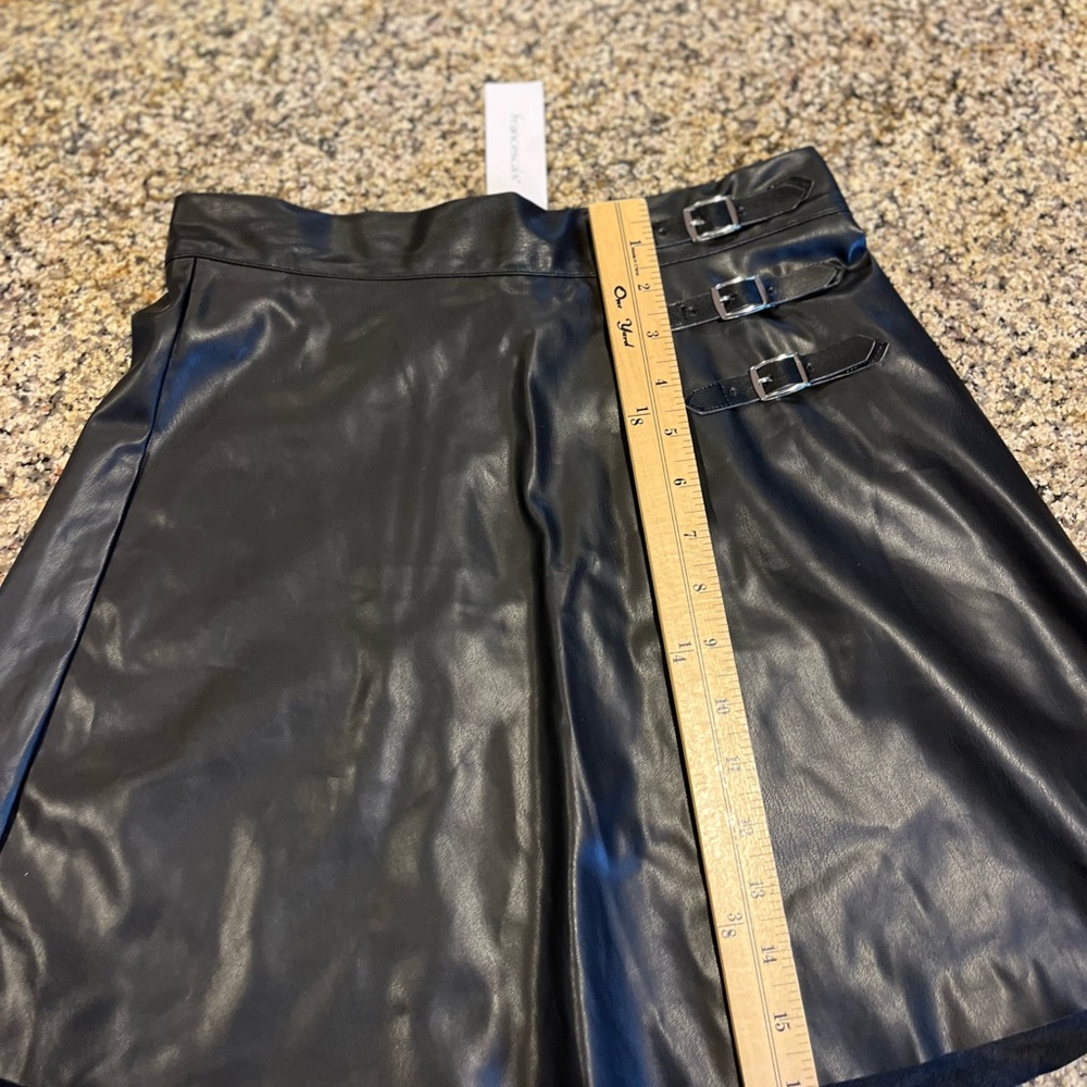 Francesca's Collections Black Faux Leather Skirt
